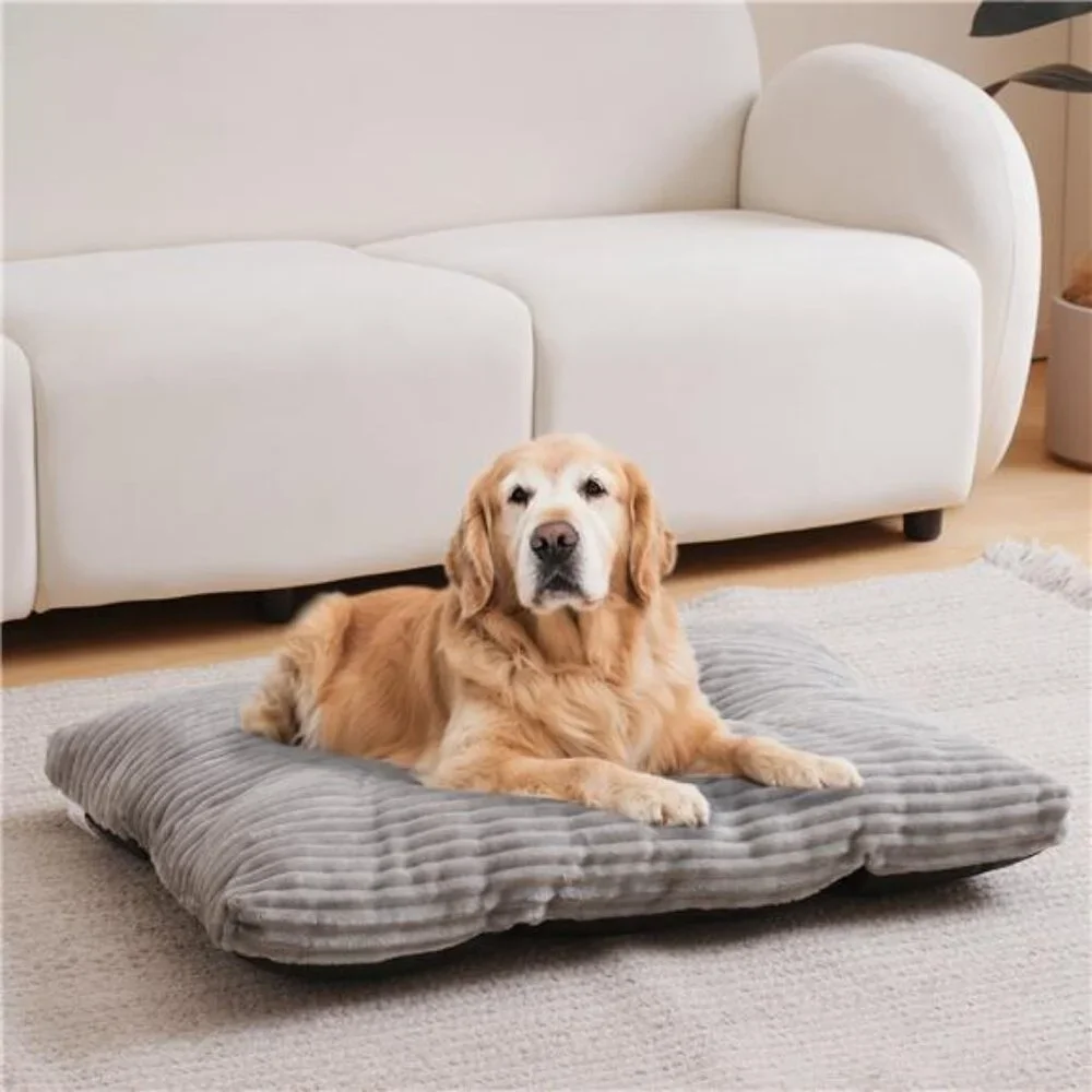 Large Dog Bed 33x24 inch Plush Soft Dog Cage Bed Washable Dog Mat with Non-Slip - Picture 5 of 7